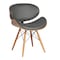 Armen Living Cassie Mid-Century Dining Chair in Walnut Wood and Gray Faux Leather LCCASIWAGRAY - alternate 1